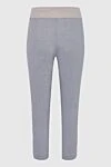 Panicale Women's pants with contrasting belt gray - contrasting belt. 96% wool, 4% elastane. elastic belt, drawstring. Country of manufacture: Italy. Care: specialized cleaning - photo 5