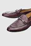 Barrett Leather loafers burgundy for men - Decor: contrast sole, buckle. Composition: 100% leather. Insole: leather. Sole Height: Heel Height 2cm. Country of manufacture: Italy. Care: specialized cleaning - photo 5