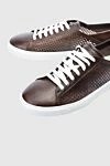 Barrett Brown leather sneakers for men - perforation, contrast sole. leather interior. 100% genuine leather. lacing. sole height 2cm. Insole: leather. Country of manufacture: Italy. Care: specialized cleaning - photo 5