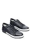 Barrett Black leather sneakers for men - contrast sole. leather interior. 100% genuine leather. lacing. sole height 2cm. Insole: leather. Country of manufacture: Italy. Care: specialized cleaning - photo 3