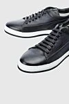 Barrett Black leather sneakers for men - contrast sole. leather interior. 100% genuine leather. lacing. sole height 2cm. Insole: leather. Country of manufacture: Italy. Care: specialized cleaning - photo 5