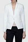 Max&Moi White jacket for women - 65% cotton, 32% polyamide, 3% elastane. Closure: button. two side pockets, one chest pocket. Country of manufacture: Italy. Care: specialized cleaning - photo 3