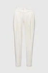 Brunello Cucinelli Women's classic trousers beige - two side pockets, two back pockets. acetate, silk. zipper, button. Country of manufacture: Italy. Care: specialized cleaning - photo 1