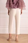 Women's classic trousers beige Brunello Cucinelli - two side pockets, two back pockets. acetate, silk. zipper, button. Country of manufacture: Italy. Care: specialized cleaning - photo 4