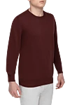 Brunello Cucinelli Cashmere burgundy jumper for men - 100% cashmere. Country of manufacture: Italy. Care: specialized cleaning - photo 3
