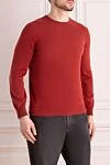 Brunello Cucinelli Orange cashmere jumper for men - 100% cashmere. Country of manufacture: Italy. Care: specialized cleaning - photo 3
