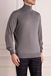 Brunello Cucinelli Men's cashmere and silk golf gray - High neck. 70% cashmere, 30% silk. Country of manufacture: Italy. Care: specialized cleaning - photo 3