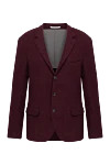 Brunello Cucinelli Burgundy wool jacket for men - 100% wool. two buttons. two inside, two side, chest pocket. Lining: 100% viscose. Country of manufacture: Italy. Care: specialized cleaning - photo 1