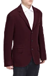 Brunello Cucinelli Burgundy wool jacket for men - 100% wool. two buttons. two inside, two side, chest pocket. Lining: 100% viscose. Country of manufacture: Italy. Care: specialized cleaning - photo 3