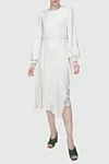 Fleur de Paris White polyester dress for women - zipper. belt with tie, asymmetry. 100% polyester. Country of manufacture: Italy. Care: specialized cleaning - photo 3