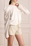 Fleur de Paris White viscose blouse for women - free top. 100% viscose. buttons. Country of manufacture: Italy. Care: specialized cleaning - photo 3