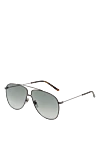 Gucci Men's gray metal and plastic sunglasses for sun protection - logo on the lens. UV protection, scratch protection, case included. plastic, metal. Country of manufacture: Italy. Care: specialized cleaning - photo 3