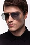 Men's gray metal and plastic sunglasses Gucci - logo on the lens. UV protection, scratch protection, case included. plastic, metal. Country of manufacture: Italy. Care: specialized cleaning - photo 6