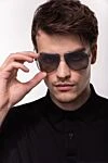 Gucci Men's gray metal and plastic sunglasses - logo on the lens. UV protection, scratch protection, case included. plastic, metal. Country of manufacture: Italy. Care: specialized cleaning - photo 7
