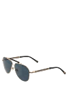 Chopard Metal and plastic blue men's sunglasses for sun protection - logo on the lens, contrasting temple. UV protection, scratch protection, case included. plastic, metal. Country of manufacture: Italy. Care: specialized cleaning - photo 3