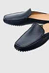 Cesare di Napoli Blue leather mules for men - textured leather. 100% genuine leather. other materials. Country of manufacture: Italy. Care: specialized cleaning - photo 5