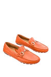 Cesare di Napoli Men's leather moccasins orange - Metal Buckle. 100% leather. Interior: Leather. Insole: Leather. Outsole: Other materials. Country of manufacture: Italy. Care: specialized cleaning - photo 3