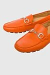 Cesare di Napoli Men's leather moccasins orange - Metal Buckle. 100% leather. Interior: Leather. Insole: Leather. Outsole: Other materials. Country of manufacture: Italy. Care: specialized cleaning - photo 5