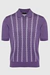 Cesare di Napoli Silk polo purple for men - Embossed pattern. 100% silk. Closure: Zipper. Country of manufacture: Italy. Care: specialized cleaning - photo 1