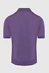 Silk polo purple for men Cesare di Napoli - Embossed pattern. 100% silk. Closure: Zipper. Country of manufacture: Italy. Care: specialized cleaning - photo 6