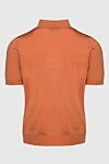 Silk polo orange for men Cesare di Napoli - Embossed pattern. 100% silk. Closure: Zipper. Country of manufacture: Italy. Care: specialized cleaning - photo 6