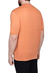 Short sleeve jumper in silk orange for men Cesare di Napoli - Textured pattern. Short sleeve. 100% silk. Country of manufacture: Italy. Care: specialized cleaning - photo 4