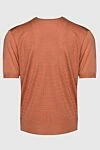 Short sleeve jumper in silk orange for men Cesare di Napoli - Textured pattern. Short sleeve. 100% silk. Country of manufacture: Italy. Care: specialized cleaning - photo 6