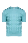 Cesare di Napoli Short sleeve jumper in silk green for men - Diamond pattern. Short sleeve. 100% silk. Country of manufacture: Italy. Care: specialized cleaning - photo 1