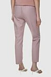 Pink cotton pants for women Rocco Ragni - two pockets. 97% cotton, 3% elastane. elastic belt. Country of manufacture: Italy. Care: specialized cleaning - photo 4