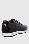 Black leather and alligator leather sneakers for men Tardini - textured leather, contrast sole. alligator skin, leather. lacing. height 2cm. Country of manufacture: Italy. Care: specialized cleaning - photo 4