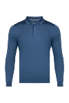 Svevo Long-sleeved silk and cashmere polo blue for men - Long sleeve. 80% cashmere, 20% silk. Closure: Buttons. Country of manufacture: Italy. Care: specialized cleaning - photo 1