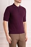 Svevo Wool Long Sleeve Polo Violet for men - Embossed pattern. Long sleeve. 100% wool. Zipper. Country of manufacture: Italy. Care: specialized cleaning - photo 3