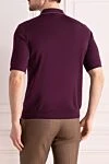 Wool Long Sleeve Polo Violet for men Svevo - Embossed pattern. Long sleeve. 100% wool. Zipper. Country of manufacture: Italy. Care: specialized cleaning - photo 4