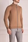 Svevo Men's cardigan made of cashmere and silk, brown - Contrast zipper. High collar. 80% cashmere, 20% silk. Zipper. Country of manufacture: Italy. Care: specialized cleaning - photo 3
