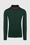 Svevo Polo with long sleeves made of wool green for men - Contrast Collar. Long sleeve. 100% wool. Buttons. Country of manufacture: Italy. Care: specialized cleaning - photo 1