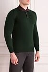 Svevo Wool long sleeve polo green for men - Contrast Collar. Long sleeve. 100% wool. Buttons. Country of manufacture: Italy. Care: specialized cleaning - photo 3