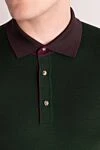 Svevo Polo with long sleeves made of wool green for men - Contrast Collar. Long sleeve. 100% wool. Buttons. Country of manufacture: Italy. Care: specialized cleaning - photo 5