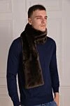 Brown cashmere scarf for men Svevo - short fur. 100% cashmere. Country of manufacture: Italy. Care: specialized cleaning - photo 2