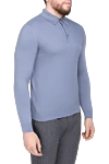 Svevo Polo with long sleeves made of wool gray for men - Long sleeve. 100% wool. Buttons. Country of manufacture: Italy. Care: specialized cleaning - photo 3