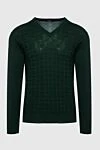 Svevo Green wool jumper for men - Neckline. 100% wool. Country of manufacture: Italy. Care: specialized cleaning - photo 1