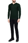 Green wool jumper for men Svevo - Neckline. 100% wool. Country of manufacture: Italy. Care: specialized cleaning - photo 2