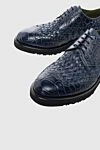 Tardini Shoes for men from alligator leather blue - Woven, textured leather. 100% alligator leather. Lace. Interior finish: Leather. Insole: Leather. Heel height: 2 cm. Other materials. Country of manufacture: Italy. Care: specialized cleaning - photo 5