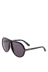 Tom Ford Black men's metal and plastic sunglasses for sun protection - logo on the lens. UV protection, scratch protection, case included. plastic, metal. Country of manufacture: Italy. Care: specialized cleaning - photo 3