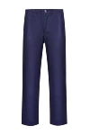 Zilli Men's blue linen trousers - 100% linen. Closure: button, zipper. two side, two back pockets. Country of manufacture: Italy. Care: specialized cleaning - photo 1