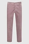 Zilli Pink cotton trousers for men - Decor: contrasting seams. Composition: 100% cotton. Closure: button, zipper. Pockets: three side, two back pockets. Country of manufacture: Italy. Care: specialized cleaning - photo 1