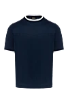 Zilli Blue cotton T-shirt for men - contrast edging collar. 100% cotton. Country of manufacture: Italy. Care: specialized cleaning - photo 1