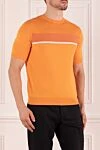 Zilli Cotton and silk short sleeve jumper orange for men - Contrasting pattern. Short sleeve. 60% silk, 40% cotton. Country of manufacture: Italy. Care: specialized cleaning - photo 3