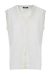 Zilli White men's cotton vest - Neckline, textured pattern. 100% cotton. Closure: Buttons. Country of manufacture: Italy. Care: specialized cleaning - photo 1