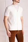 Zilli White men's cotton vest - Neckline, textured pattern. 100% cotton. Closure: Buttons. Country of manufacture: Italy. Care: specialized cleaning - photo 3