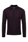 Zilli Long sleeve polo in silk and cashmere burgundy for men - Long sleeve. 60% cashmere, 40% silk. Closure: Zipper. Country of manufacture: Italy. Care: specialized cleaning - photo 1